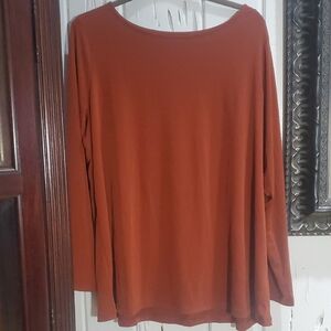 Chic Rust Long Sleeve Top by Susan Graver